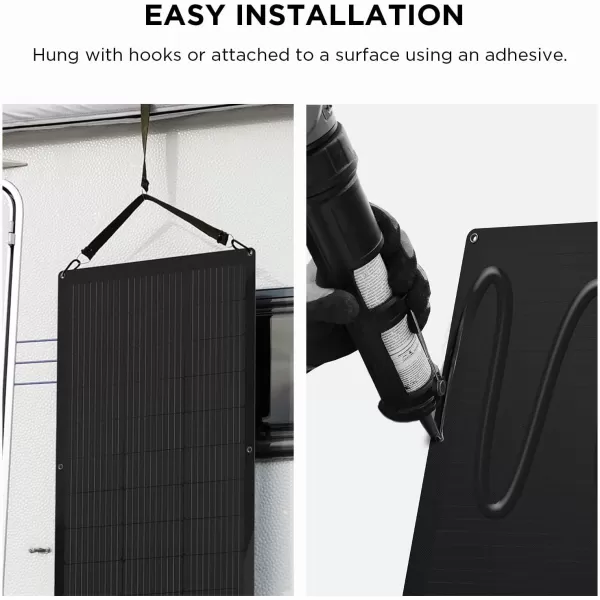 EF ECOFLOW 2PCS 100W 12V Solar Panels, High Efficiency Monocrystalline PV Modules, IP68 Waterproofing, Ideal for RV&amp; Marine Rooftop, Farm Battery, Power Kits &amp; Ecosystem