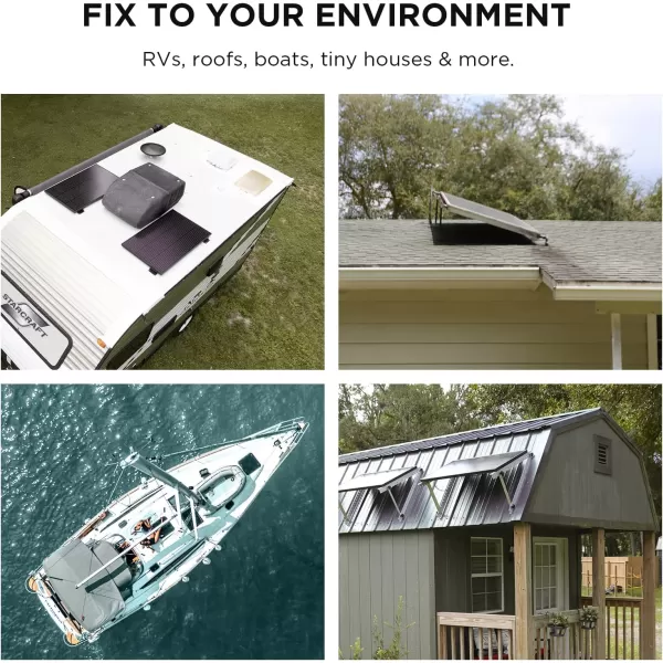 EF ECOFLOW 2PCS 100W 12V Solar Panels, High Efficiency Monocrystalline PV Modules, IP68 Waterproofing, Ideal for RV&amp; Marine Rooftop, Farm Battery, Power Kits &amp; Ecosystem