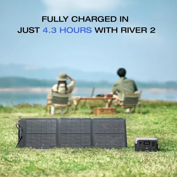 EF ECOFLOW Portable Power Station RIVER 2, 256Wh LiFePO4 Battery/ 1 Hour Fast Charging, 2 Up to 600W AC Outlets, Solar Generator  for Outdoor Camping/RVs/Home Use