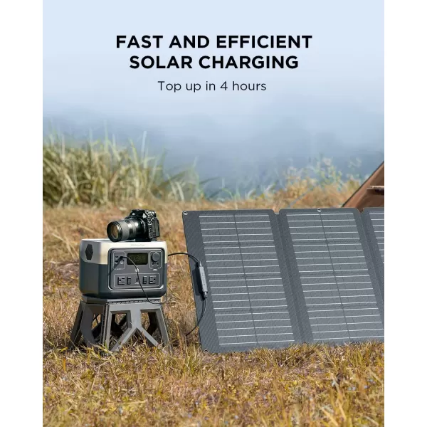 EF ECOFLOW Portable Power Station RIVER 2 Max, 512Wh LiFePO4 Battery/ 1 Hour Fast Charging, Up To 1000W Output Solar Generator  for Outdoor Camping/RVs/Home Use Black