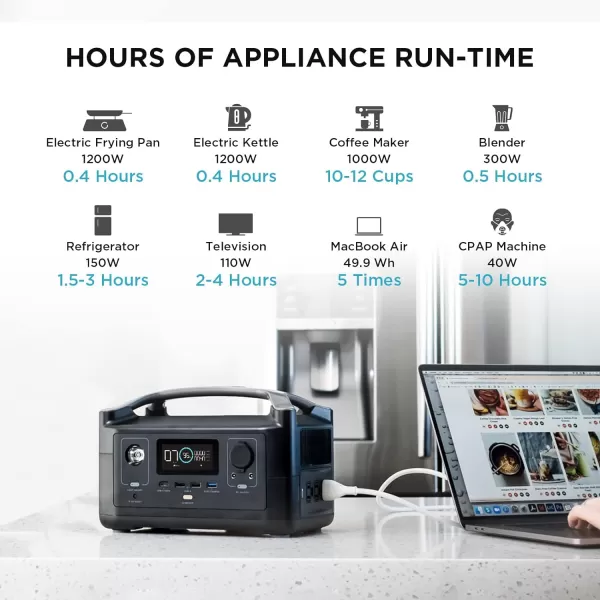 EF ECOFLOW RIVER 288Wh Portable Power Station,3 x 600W AC Outlets &amp; LED Flashlight, Fast Charging Silent Solar Generator  for Emergencies Home Outdoor Camping RV