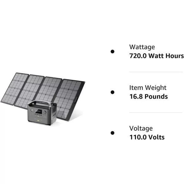 EF ECOFLOW RIVER Pro Portable Power Station 720Wh, Power Multiple Devices, Recharge 0-80% Within 1 Hour, for Camping, RV, Outdoors, Off-Grid