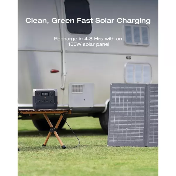 EF ECOFLOW Solar Generator RIVER 2 Pro 768Wh LiFePO4 Battery with 220W Solar Panel, 4x800W AC Outlets , Portable Power Station for Home Backup Outdoors Camping RV Emergency