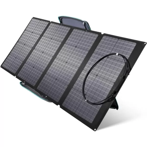 EF ECOFLOW 60W Portable Solar Panel for Power Stations, Camping, Backup Lightweight Foldable Solar Panel with Supporting Stand, High 23.4% Converting Monocrystalline Cells IP68 Waterproof