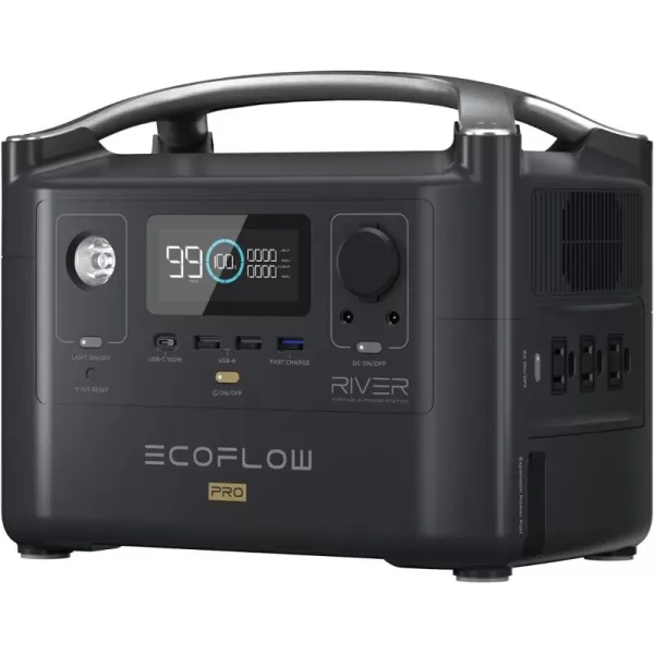 EF ECOFLOW RIVER Pro Portable Power Station 720Wh, Power Multiple Devices, Recharge 0-80% Within 1 Hour, for Camping, RV, Outdoors, Off-Grid