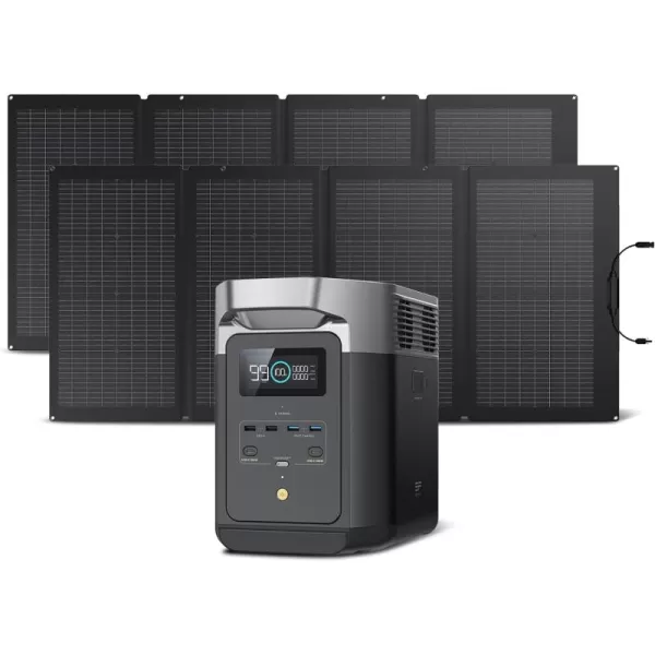 EF ECOFLOW Solar Generator DELTA2 with 220W Solar Panel, LFP Battery, Fast Charging, Portable Power Station for Home Backup Power, Camping &amp; RVs