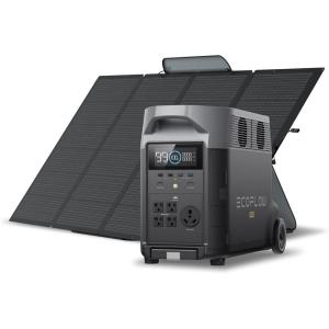 imageEF ECOFLOW Portable Power Station 3600Wh DELTA Pro 120V AC Outlets x 5 3600W 27H Fast Charge Lifepo4 Power Station Solar Generator for Home Use Power Outage Camping RV EmergenciesDELTA Pro400W Solar Panel