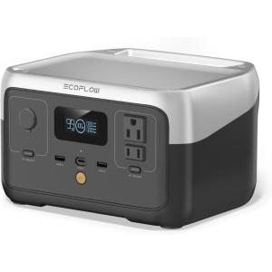 imageEF ECOFLOW Portable Power Station RIVER 2 256Wh LiFePO4 Battery 1 Hour Fast Charging 2 Up to 600W AC Outlets Solar Generator Solar Panel Optional for Outdoor CampingRVsHome UseRIVER 2 Power Station