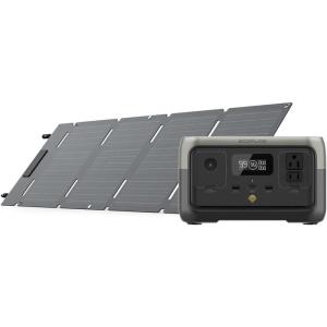 imageEF ECOFLOW Portable Power Station RIVER 2 256Wh LiFePO4 Battery 1 Hour Fast Charging 2 Up to 600W AC Outlets Solar Generator Solar Panel Optional for Outdoor CampingRVsHome UseRIVER 2 Power Station45W Solar Panel