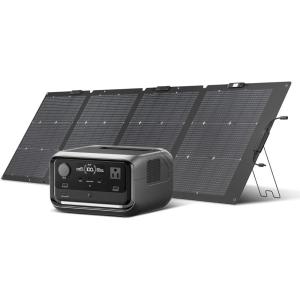 imageEF ECOFLOW Portable Power Station RIVER 3 Plus 286Wh LiFePO4 Battery 3 Up to 1200W AC Outlets amplt10 MS UPS Expandable to 858Wh amplt30 dB Quiet 1Hr Fast Charging Solar Generator for Outdoor CampingRVRIVER 3 Plus Solar Generator  220W Solar Panel