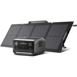 imageEF ECOFLOW Portable Power Station RIVER 3 Plus 286Wh LiFePO4 Battery 3 Up to 1200W AC Outlets amplt10 MS UPS Expandable to 858Wh amplt30 dB Quiet 1Hr Fast Charging Solar Generator for Outdoor CampingRVRIVER 3 Plus Solar Generator  110W Solar Panel