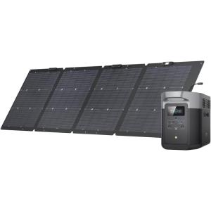 imageEF ECOFLOW Solar Generator DELTA Max 2000 2016Wh with 160W Solar Panel 6 X 2400W 5000W Surge AC Outlets Portable Power Station for Home Backup Outdoors Camping RV EmergencySolar Generator DELTA Max220W