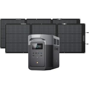 imageEF ECOFLOW Portable Power Station DELTA 3 Max 2048Wh LiFePO4 Battery Solar Generator Solar Panel Optional 3400W XBoost Output UltraFast 080 Charging in 113 Hr Home Backup ampamp RV CampingDELTA 2 Max2160W Solar Panel