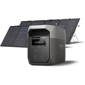 imageEF ECOFLOW Portable Power Station DELTA 3 Max 2048Wh LiFePO4 Battery Solar Generator Solar Panel Optional 3400W XBoost Output UltraFast 080 Charging in 113 Hr Home Backup ampamp RV CampingDELTA 3 Max2220W Solar Panel