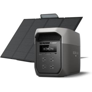 imageEF ECOFLOW Portable Power Station DELTA 3 Max 2048Wh LiFePO4 Battery Solar Generator Solar Panel Optional 3400W XBoost Output UltraFast 080 Charging in 113 Hr Home Backup ampamp RV CampingDELTA 3 Max400W Solar Panel