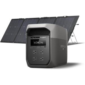 imageEF ECOFLOW Portable Power Station DELTA 3 Max 2048Wh LiFePO4 Battery Solar Generator Solar Panel Optional 3400W XBoost Output UltraFast 080 Charging in 113 Hr Home Backup ampamp RV CampingDELTA 3 Max220W Solar Panel
