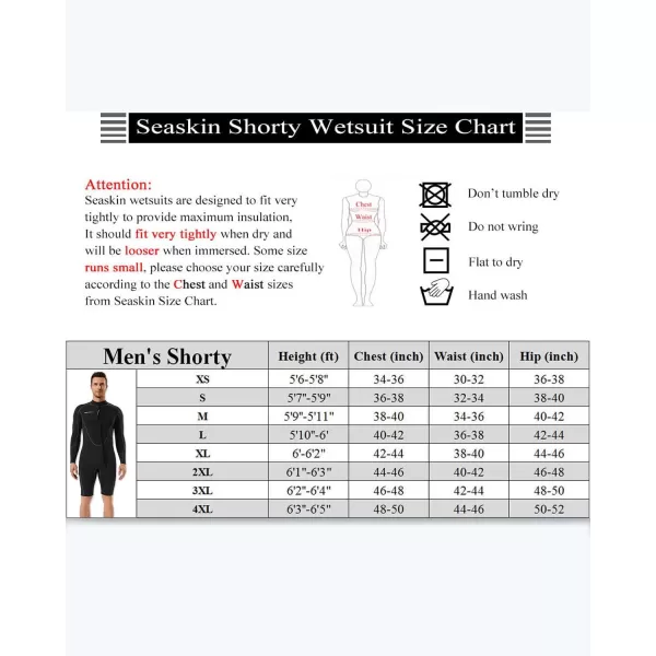 Seaskin 3mm Long Sleeve Shorty Wetsuit for Mens