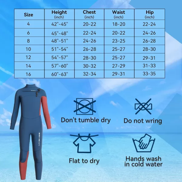 Seaskin Kids Surfing Wetsuit 3/2mm Chest Zip Full Wetsuit Super Stretch