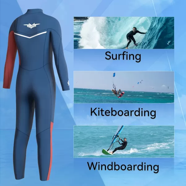 Seaskin Kids Surfing Wetsuit 3/2mm Chest Zip Full Wetsuit Super Stretch