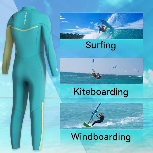 Seaskin Kids Surfing Wetsuit 3/2mm Chest Zip Full Wetsuit Super Stretch