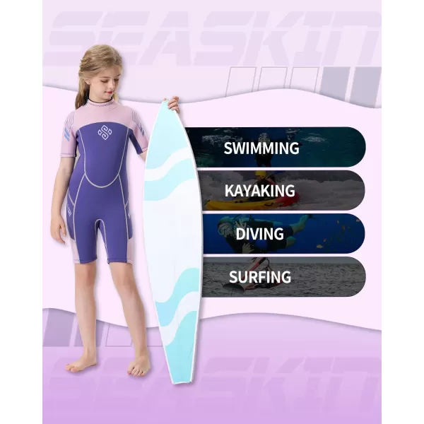 Seaskin Kids Wetsuit for Boys Girls Toddler 3mm Back Zip Thermal Swimsuits