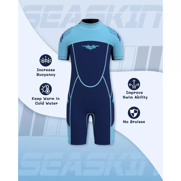 Seaskin Kids Wetsuit for Boys Girls Toddler 3mm Back Zip Thermal Swimsuits