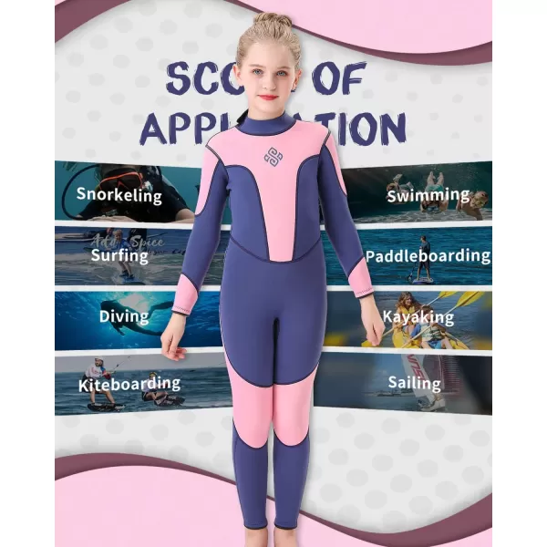 Seaskin Kids Wetsuit for Boys Girls Toddler 3mm Back Zip Thermal Swimsuits