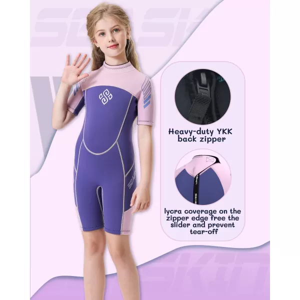 Seaskin Kids Wetsuit for Boys Girls Toddler 3mm Back Zip Thermal Swimsuits
