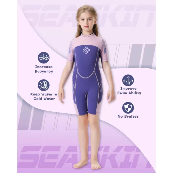 Seaskin Kids Wetsuit for Boys Girls Toddler 3mm Back Zip Thermal Swimsuits