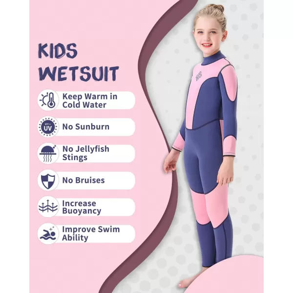 Seaskin Kids Wetsuit for Boys Girls Toddler 3mm Back Zip Thermal Swimsuits