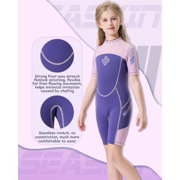 Seaskin Kids Wetsuit for Boys Girls Toddler 3mm Back Zip Thermal Swimsuits