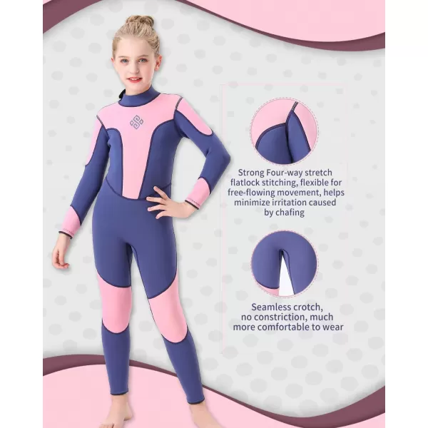 Seaskin Kids Wetsuit for Boys Girls Toddler 3mm Back Zip Thermal Swimsuits