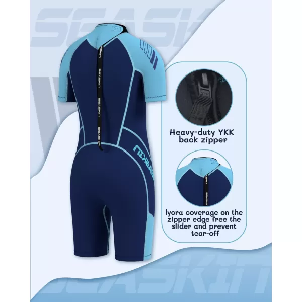 Seaskin Kids Wetsuit for Boys Girls Toddler 3mm Back Zip Thermal Swimsuits