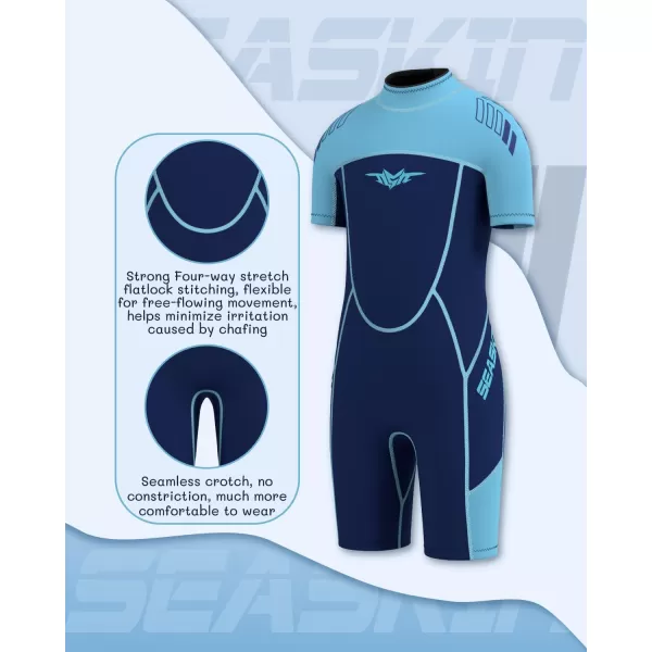 Seaskin Kids Wetsuit for Boys Girls Toddler 3mm Back Zip Thermal Swimsuits