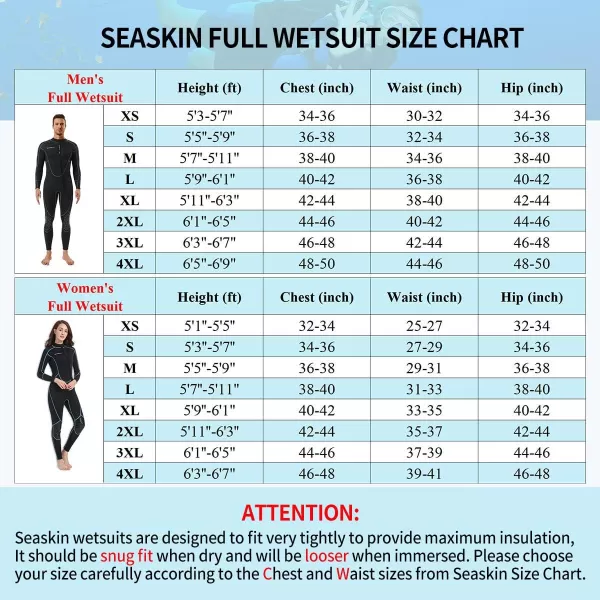 Seaskin Mens 3mm Shorty Wetsuit Womens, Full Body Diving Suit Front Zip Wetsuit for Diving Snorkeling Surfing Swimming