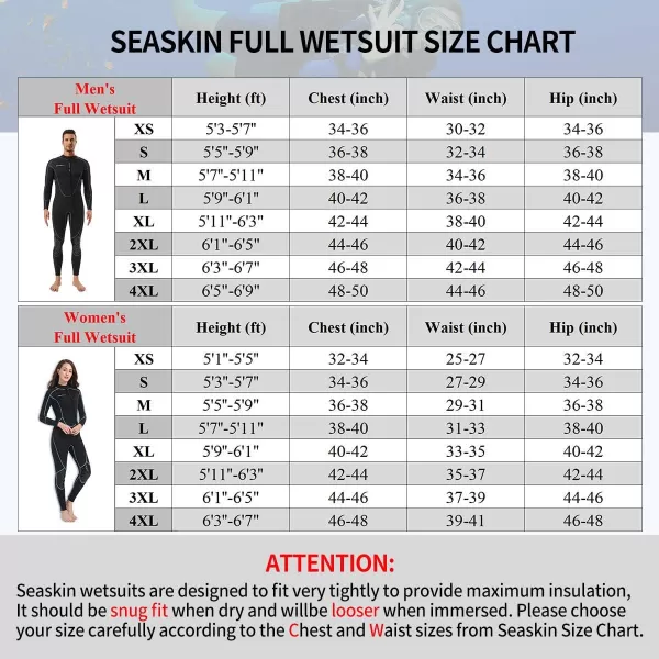 Seaskin Mens 3mm Shorty Wetsuit Womens, Full Body Diving Suit Front Zip Wetsuit for Diving Snorkeling Surfing Swimming