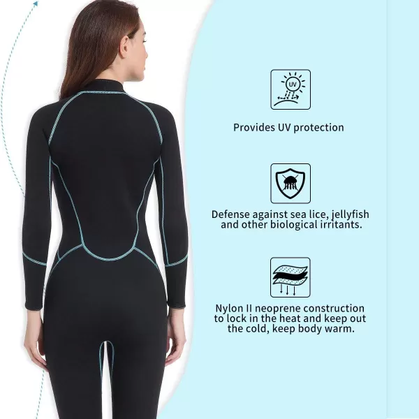 Seaskin Mens 3mm Shorty Wetsuit Womens, Full Body Diving Suit Front Zip Wetsuit for Diving Snorkeling Surfing Swimming