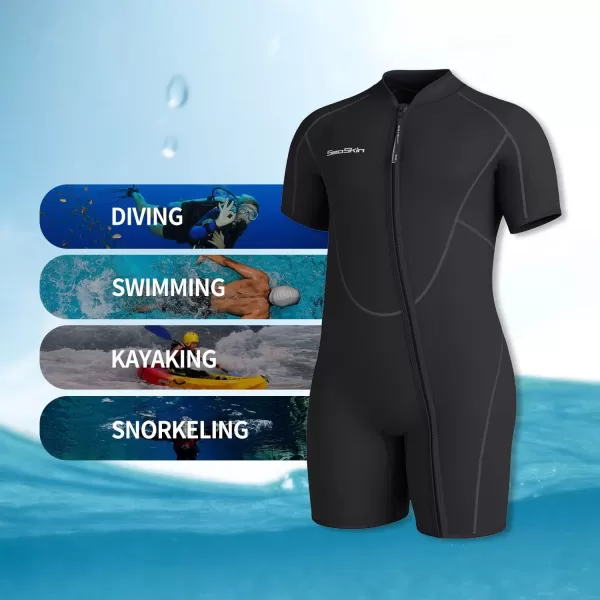 Seaskin Plus Size 3mm Shorty Wetsuit for Mens and Womens