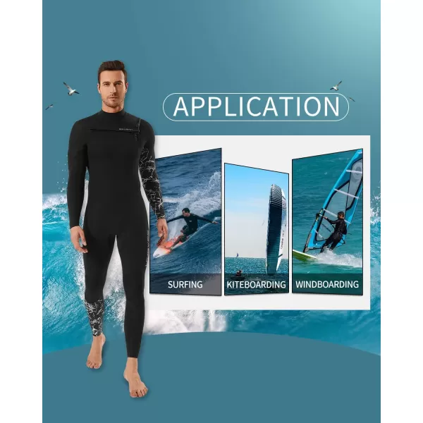 Seaskin Surfing Wetsuit for Mens Womens 3/2mm Chest Zip GBS Full Wetsuit
