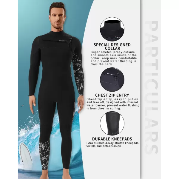 Seaskin Surfing Wetsuit for Mens Womens 3/2mm Chest Zip GBS Full Wetsuit
