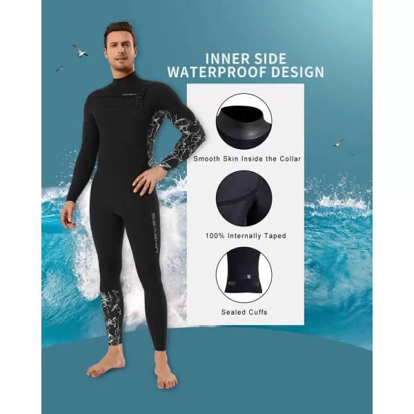 Seaskin Surfing Wetsuit for Mens Womens 3/2mm Chest Zip GBS Full Wetsuit