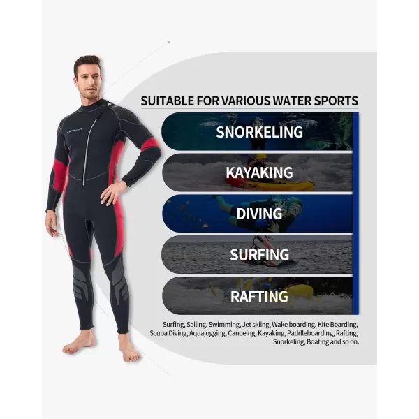 Seaskin Wetsuits for Men Women 3mm Front Zip Full Wetsuit