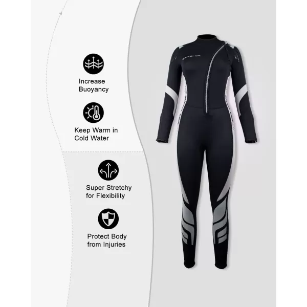 Seaskin Wetsuits for Men Women 3mm Front Zip Full Wetsuit