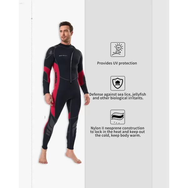 Seaskin Wetsuits for Men Women 3mm Front Zip Full Wetsuit
