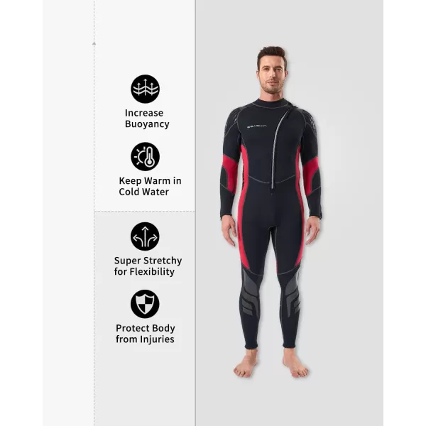 Seaskin Wetsuits for Men Women 3mm Front Zip Full Wetsuit