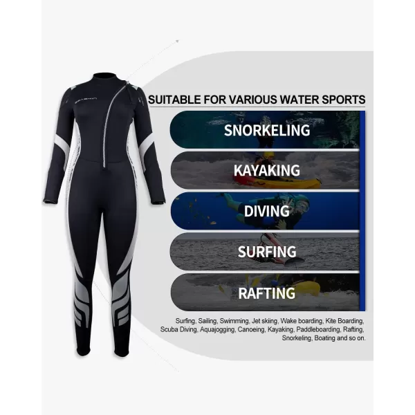 Seaskin Wetsuits for Men Women 3mm Front Zip Full Wetsuit