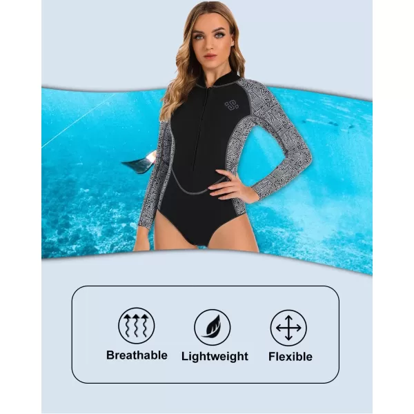 Seaskin Womens One Piece Long Sleeves Shorty Wetsuit 2mm