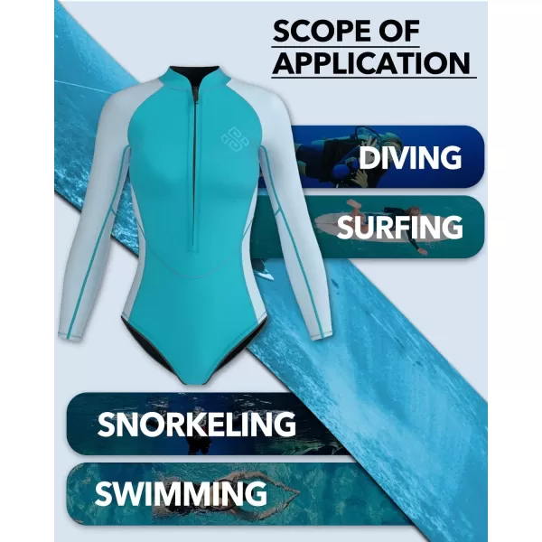 Seaskin Womens One Piece Long Sleeves Shorty Wetsuit 2mm