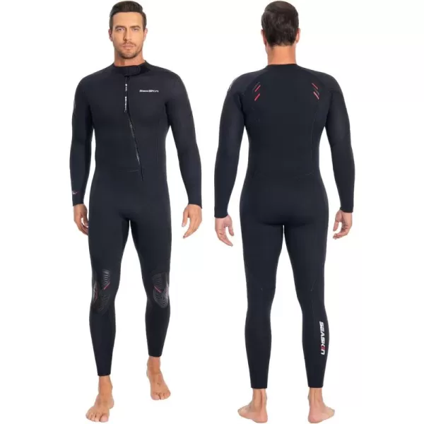 Seaskin 5mm Wetsuits for Men Front Zip Full Wetsuit