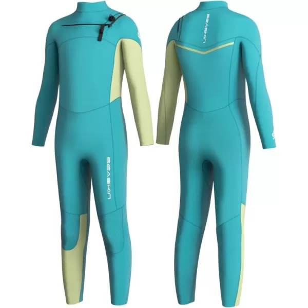 Seaskin Kids Surfing Wetsuit 3/2mm Chest Zip Full Wetsuit Super Stretch